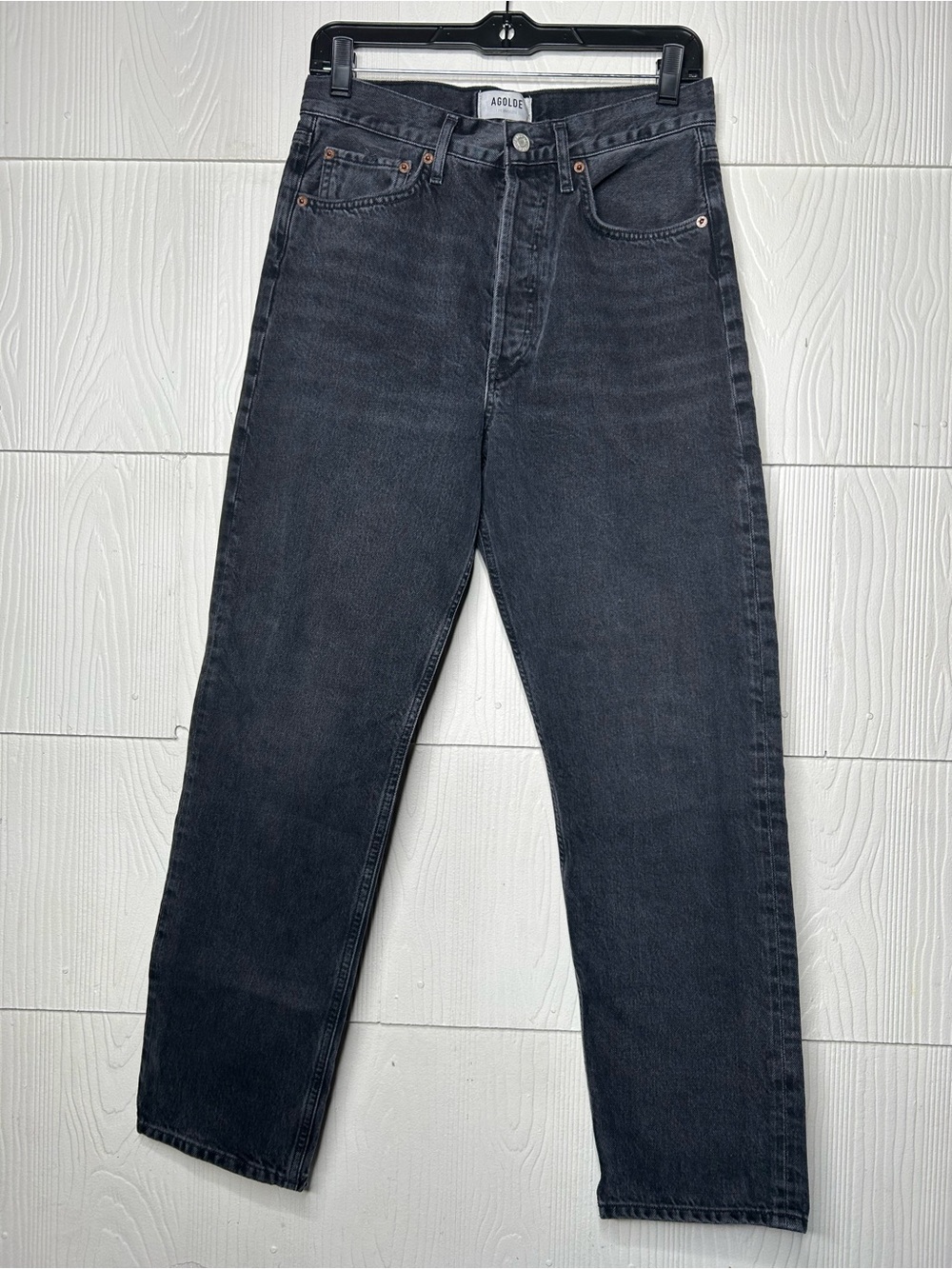 Agolde Women's Straight Jeans in Washed Black